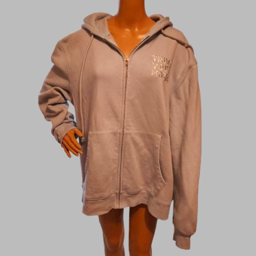Mighty Fine Woman's Light blue Motivational Hooded Zip-up